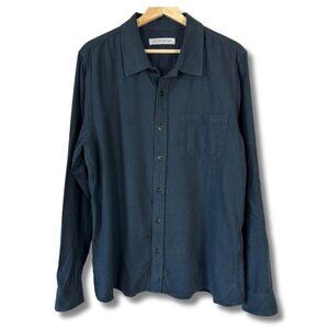 Outerknown Men’s Large Button Down Shirt Organic Cotton Long Sleeve Casual Black